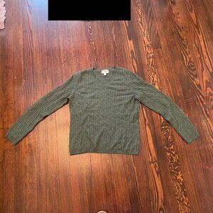 Charter club 2 ply 100% Cashmere Cable Knit Sweater in Forest Green